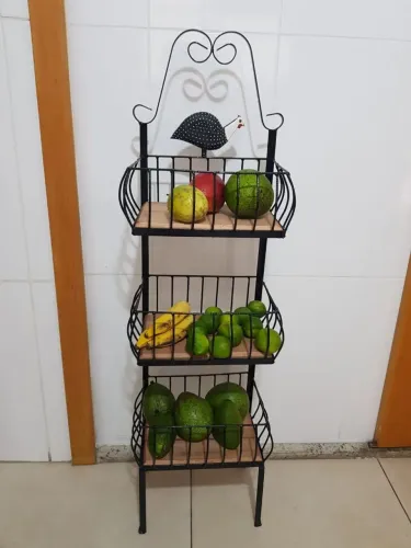 Fruteira de Metal Decorativa para Cozinha