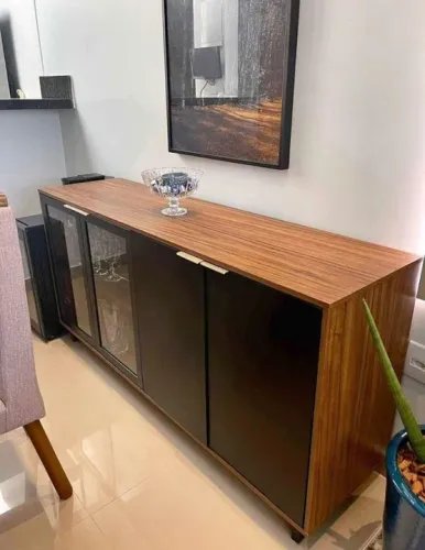 Buffet Aparador 4 Portas Novo Preto