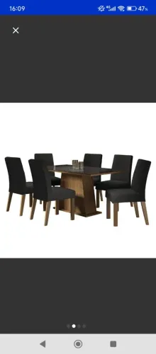 Mesa com seis cadeiras de veludo mesa de vidro BAIXEI O PREÇO!!
