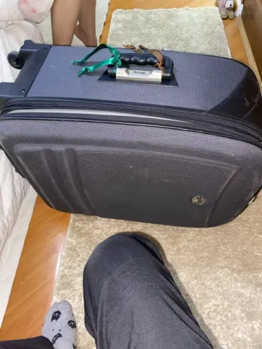 Mala de viagem cinza com rodinhas lansay