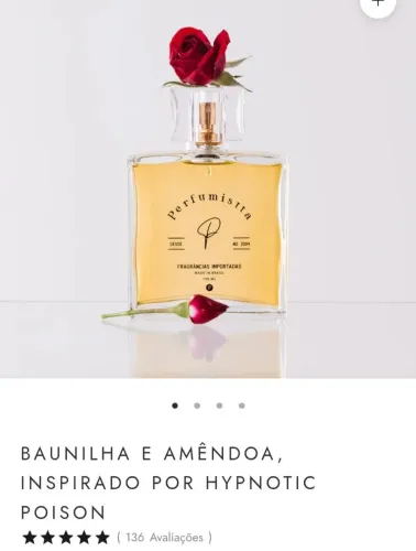 PERFUME Baunilha e Amêndoa, inspirado por Hypnotic Poison 50ml