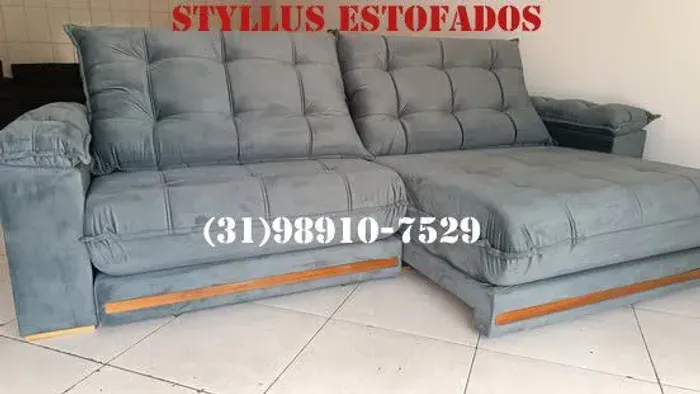 Sofá de canto com design moderno e elegante