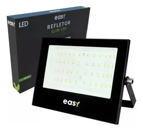 Refletor Led 100W Bivolt Branco Frio 6500K Easy Avant