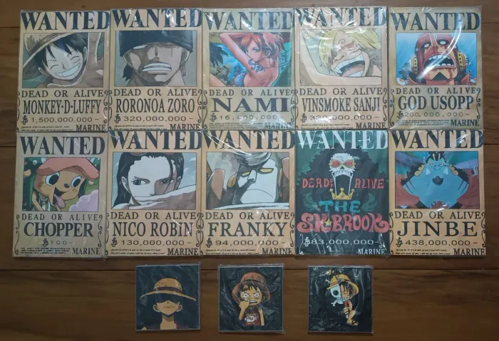 QUADROS ONE PIECE - CARTAZ DE PROCURADOS - MDF - DECORAÇÃO 