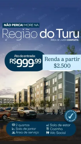 APARTAMENTO na PLANTA com entrada de R$ 999,99 REAIS e financiamento facilitado.