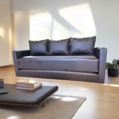 SOFÁ CAMA EM CORINO três lugares e abre como uma cama de casal novos de fábrica