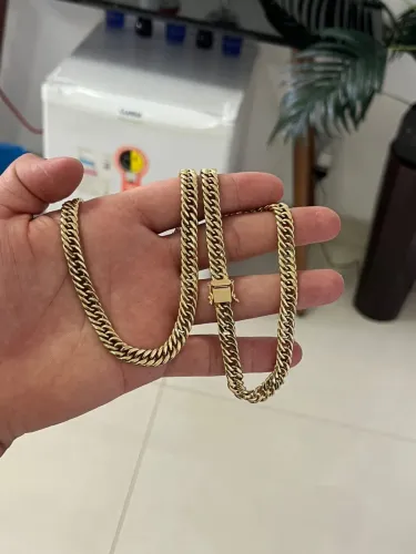 Corrente Grumet Dupla Grossa Ouro 18k Nova