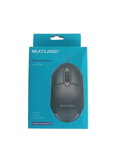 Mouse Multilaser 1200 Dpi Preto Usb Alta Sensibilidade k41