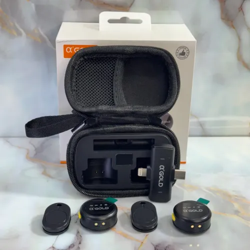 Microfone de lapela duplo com ímã 