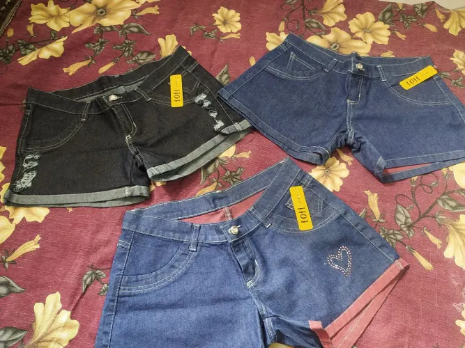 Shorts jeans femininos - Várias cores e modelos