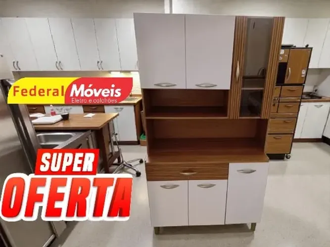 ARMARIO DE COZINHA 1,73CM OFF WHITE CAMPEAO EM VENDAS