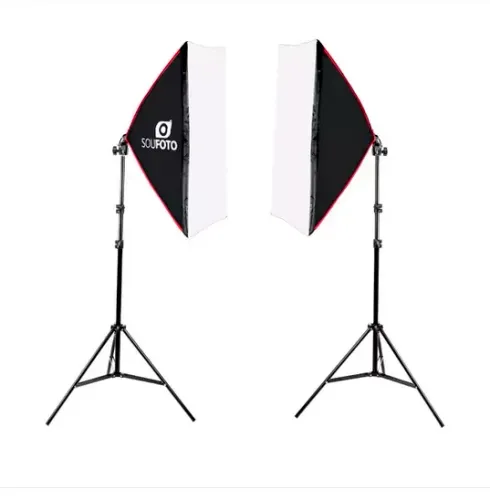 Kit studio fotografico com 2 softbox tripé para lampada