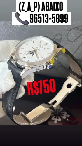 Relógio PATEK PHILIPPE AUTOMÁTICO MOSTRADOR BRANCO FASES DA LUA