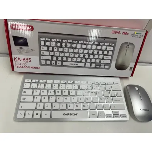 Teclado e Mouse sem Fio Com Teclas Silenciosas