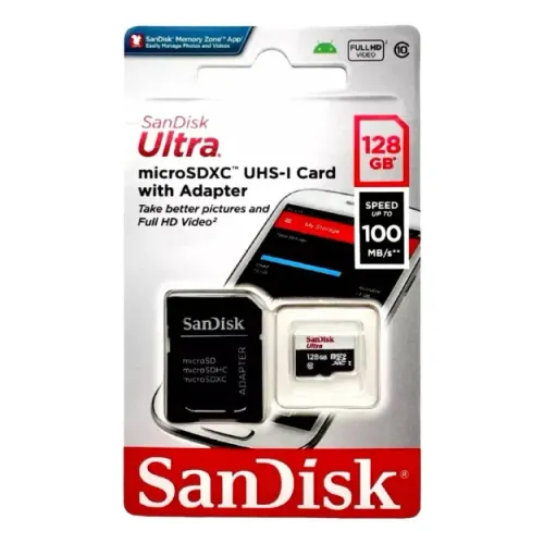 Cartão memória Sandisk Ultra 128gb 100mb/s Classe 10 Microsd