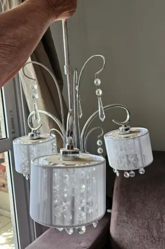 Lustre de Cristal 3 Luzes