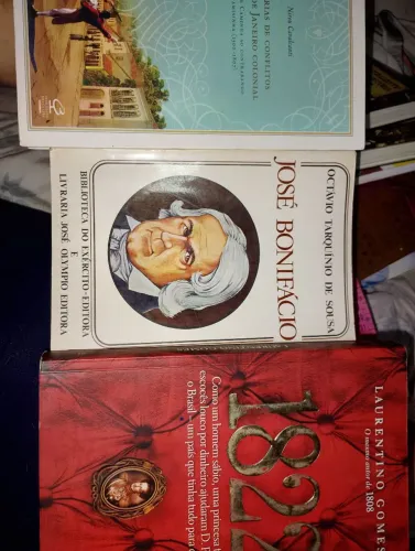 Lote livros História de conflitos Rio de Janeiro colonial, José Bonifácio e 1822