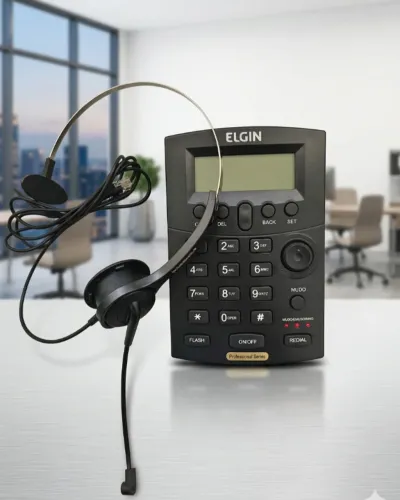 Telefone Headset Elgin Com Id De Chamadas Hst-8000 PretoTelefone Headset Elgin 