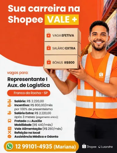 Vaga Auxiliar de Logística- Shopee