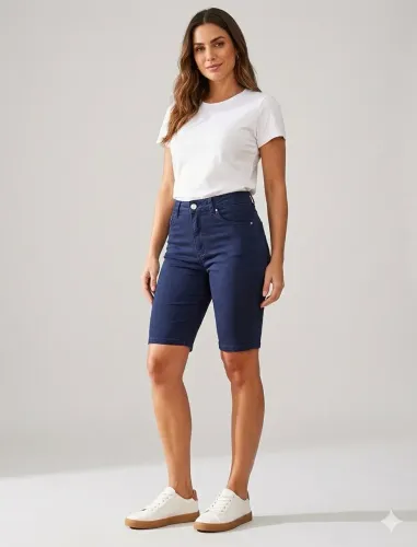 Bermuda feminina tam 38 azul marinho INK Jeans