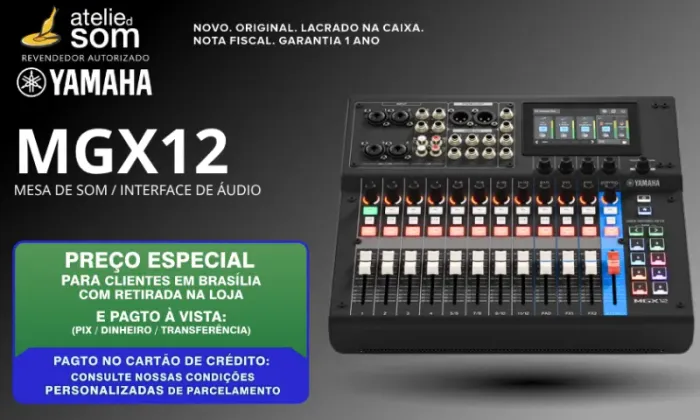 MGX12 Yamaha Mesa de Som Preta Nova Lacrada Garantia 1 ano Original 