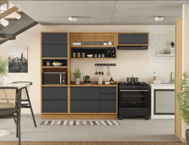 Cozinha Modular em MDF com Torre e Nichos