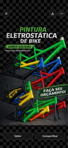 Pintura eletrostática de bicicleta 
