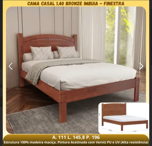 CAMA CASAL BRONZE MADEIRA 
