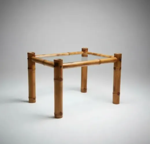 Mesa de centro em Bambu com vidro - extremamente firme