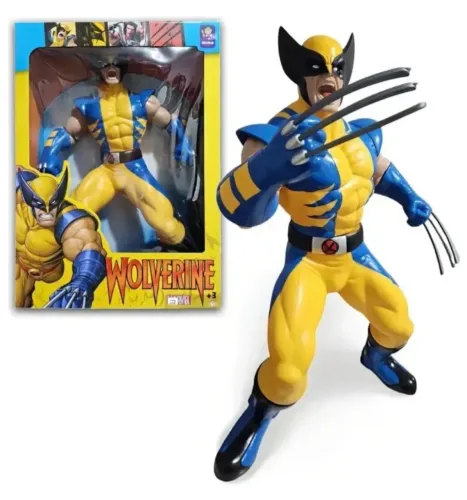 Boneco Wolverine Marvel Gigante 50cm Uniforme Amarelo Mimo