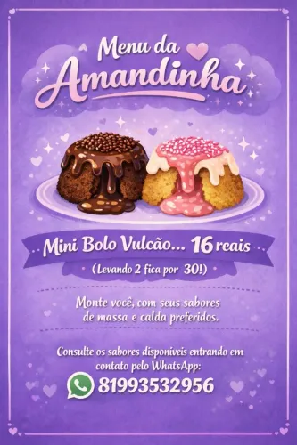 Mini bolo vulcão!!!