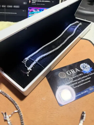 Pulseira Riviera prata 925 e moissanite