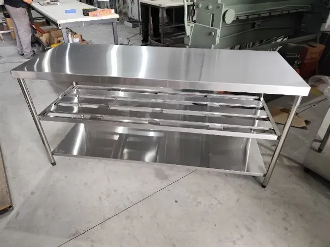 Bancada Inox 2,80m Mesa Produção Restaurante