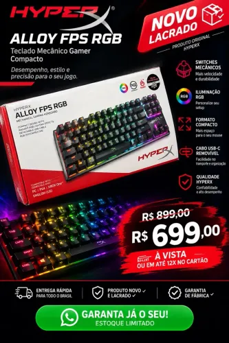 Teclado Mecânico Gamer HyperX Alloy FPS RGB