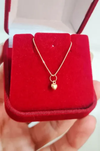 Colar Coração micro Veneziana Ouro 18k
