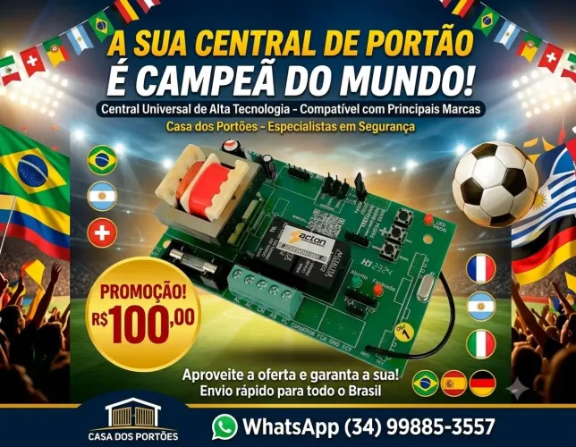 Central universal para motor de portão eletrônico