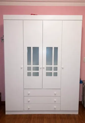 Guarda Roupa 4 Portas Madeira Maciça Branco