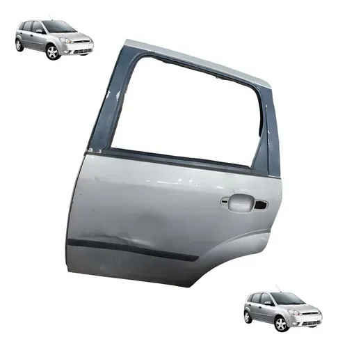 Porta Traseira Esquerda Ford Fiesta 2003 A 2012 Traseira Esquerdo Prateado