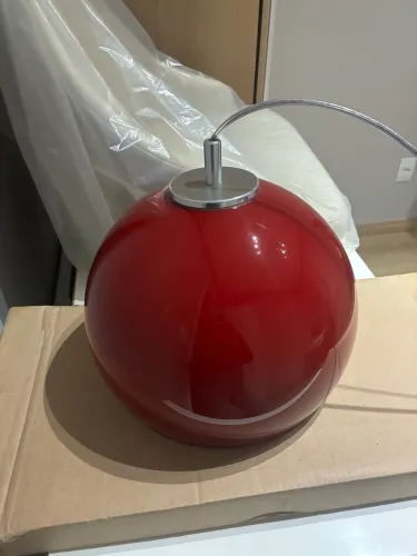 Pendente Esfera Vermelho - Design Moderno - Seminovo