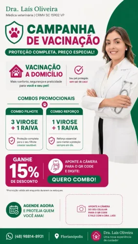 Vacina à domicílio para cães e gatos 