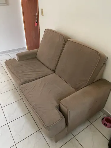 Sofa 2 Lugares Marrom Claro (almofadas soltas)