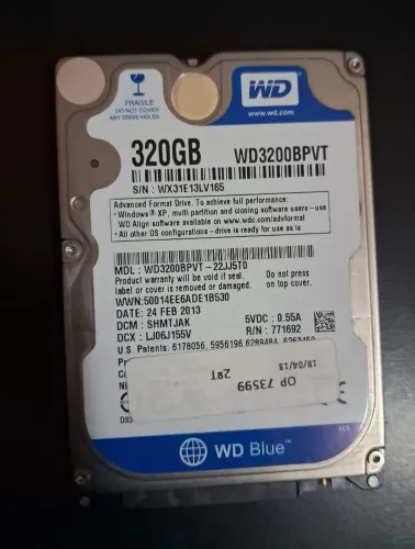 HD 320GB Western Digital Blue 2.5" SATA (WD3200BPVT)