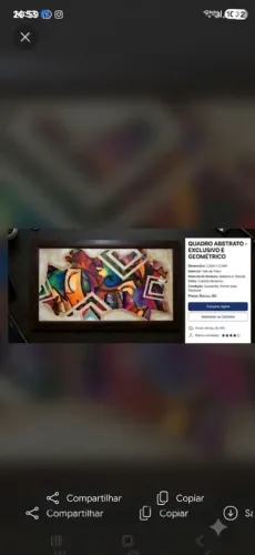 Quadro 1,33 X 0,74 moldura de madeira com vidro.