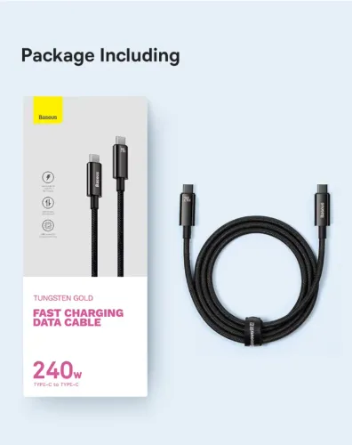 Cabo Baseus Para Carregamento Rápido 240W 3M