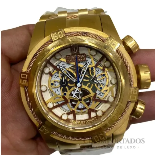 Relógio Invicta Reserve Bolt Zeus Skeleton Dourado Luxo Caixa Original