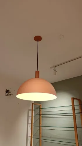 Pendente Cúpula Alumínio Terracota Redondo - Design Moderno temos 2 unidades