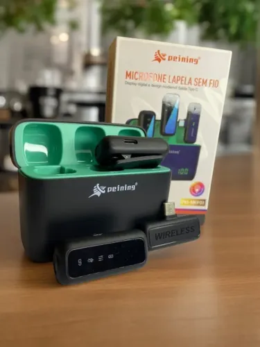 Microfone de Lapela Duplo sem Fio PEI-MKF01 Peining an7