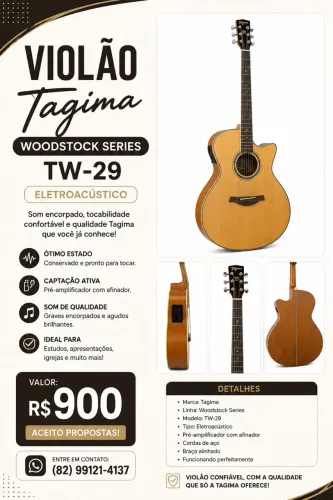 Vendo Violão Tagima Woodstock