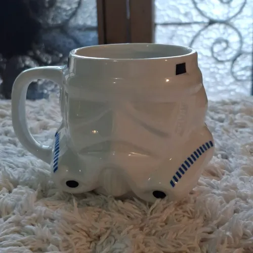 Caneca Porcelana 3D Star Wars Stormtrooper Branca Geek