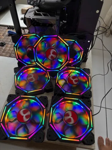Kit Completo 7 Ventoinhas Bansontech Throne Bs-lf8086 Rgb